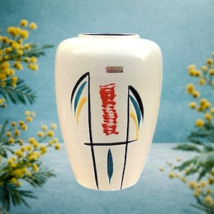 Vase Céramique Scheurich Linie - Moderniste - Années 60 - Parfait état