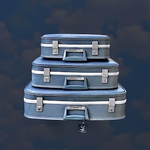 Air France/UTA Nesting Suitcases – Set of 3 Cabin Luggage for Flight Attendants – 1960s