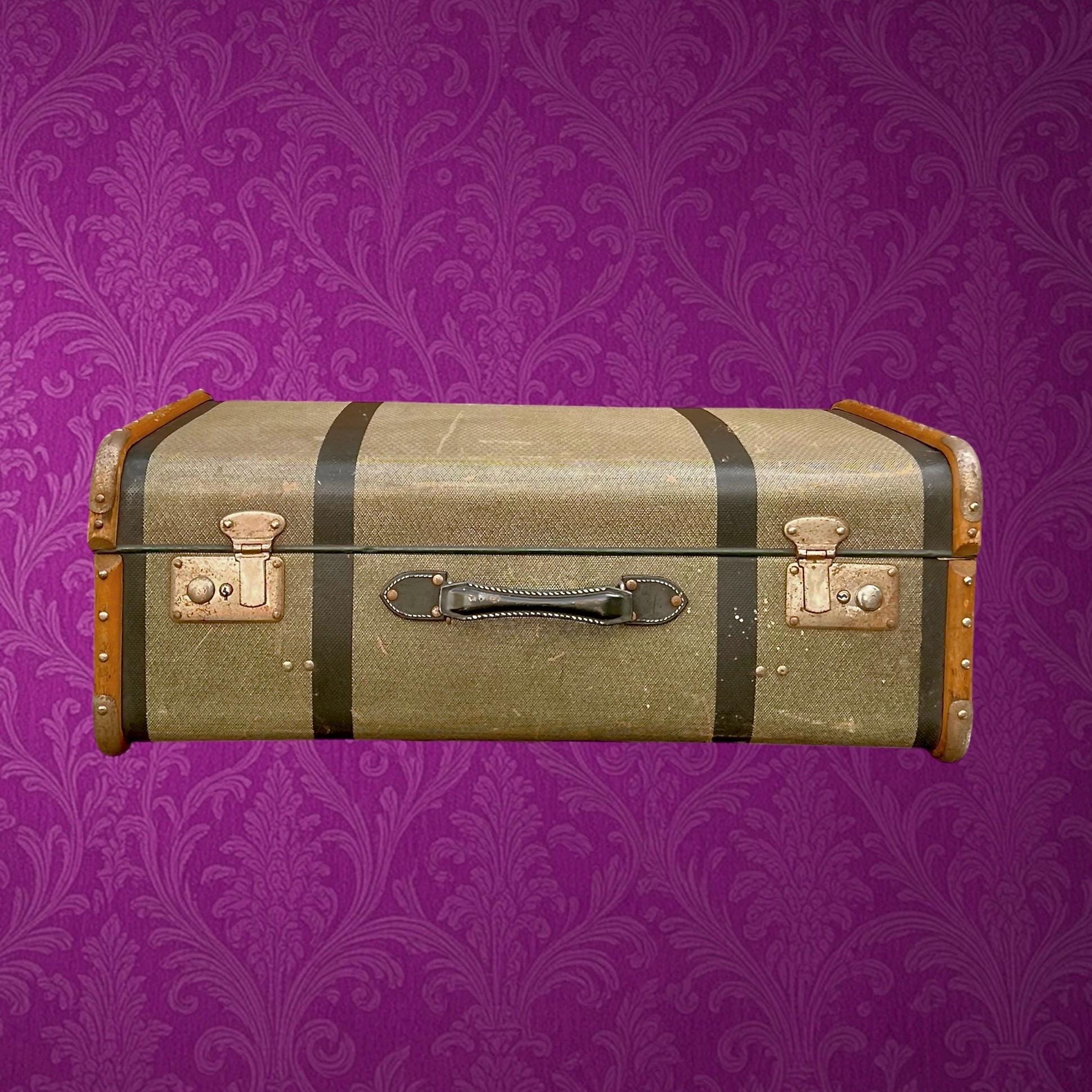 Petite Valise à Slip En Bois Vintage - Marron, Rétro, Capacité 40L, Occasion