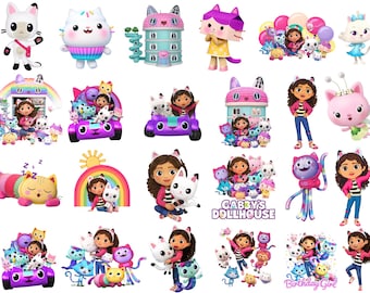 Gabby Dollhouse PNG Clipart Bundle, Gabby's Birthday Shirt, Tumbler Dollhouses, Printable Gabbys shirts, Mugs, Instant Download