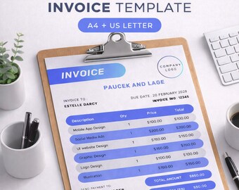 Canva Invoice Template – Modern Small Business Order Form (Digital Download, 2 PDF Included)