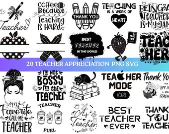 Teacher Svg Png Bundle, Teacher Life Svg, Cricut Svg Png, Teacher Quote Png, Teacher Appreciation svg, Teacher Bundle Svg, School Svg