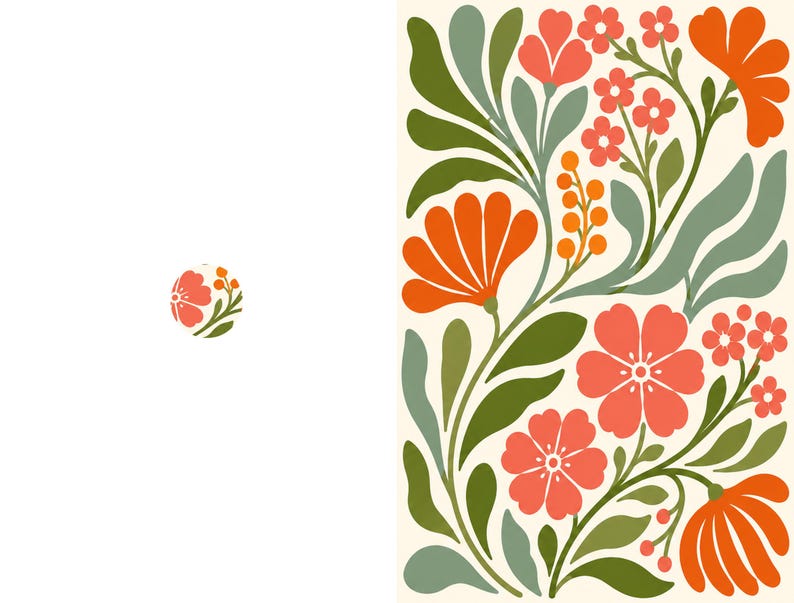Bold Botanical Floral All Occasion Greeting Cards, Set of 20, Kraft Envelopes image 15