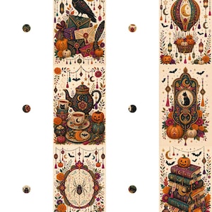Boho Halloween Greeting Card Set of 18, Blank Inside, Kraft Envelopes image 6