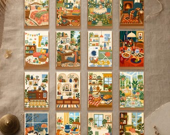 Cozy Home Note Card Set of 18, Blank 4x6 Greeting Cards