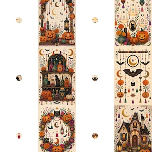 Boho Halloween Greeting Card Set of 18, Blank Inside, Kraft Envelopes image 4