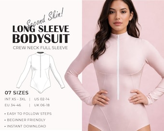 Bodysuit Sewing Pattern | Leotard Sewing Pattern | Fitted Top Women Sewing Pattern | Beginner Friendly | A4, A0 & US Letter | XS - 3XL