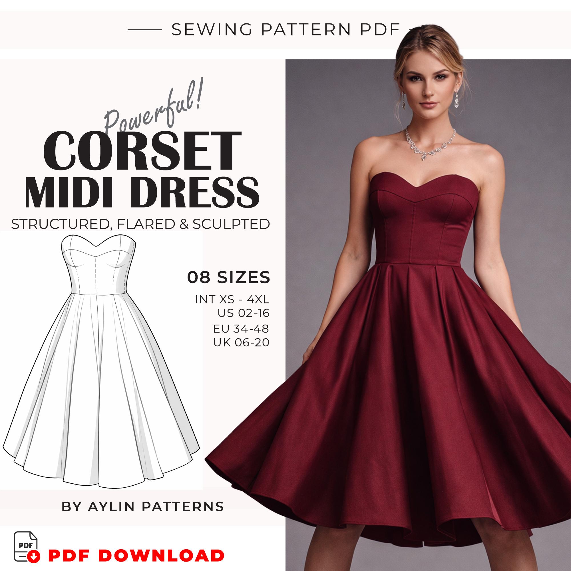 Strapless Aline Dress Pattern - Etsy
