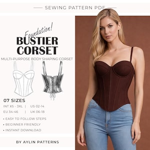 Schnittmuster für ein Korsett-Top | Strukturiertes entbeintes Korsett | Cottage Core Korsett Schnittmuster | Plus Size Korsett | Anfängerfreundlich | XS – 3XL |