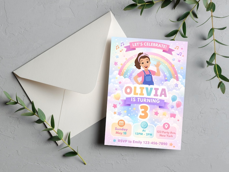 Ms. Rachel Birthday Invitation, Toddler Party Template, Editable Canva Invite (Digital Download) image 5