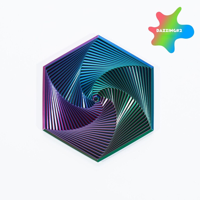 3D Printed Hexagonal Spiral Fidget Toy, Optical Illusion Sensory Fidget ...