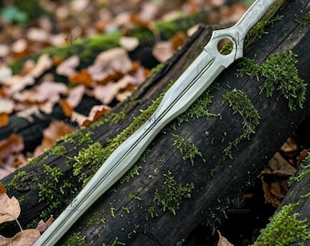 Elven Fantasy Sword – Satin Steel Blade, Medieval Display, LARP Cosplay Prop