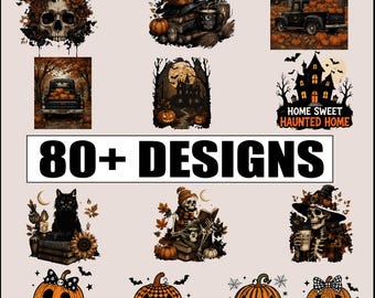 Retro Floral Checkered Pumpkin PNG: Halloween Clipart (Digital Download)
