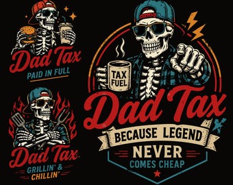 Dad Tax-skelet png, grappig Vaderdag Grill Master Design (digitale download)