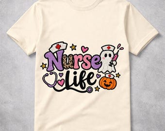 Spooky Nurse Embroidery Design | Halloween Ghost Syringe Machine Embroidery File PES DST | Nurse Sweatshirt Gift