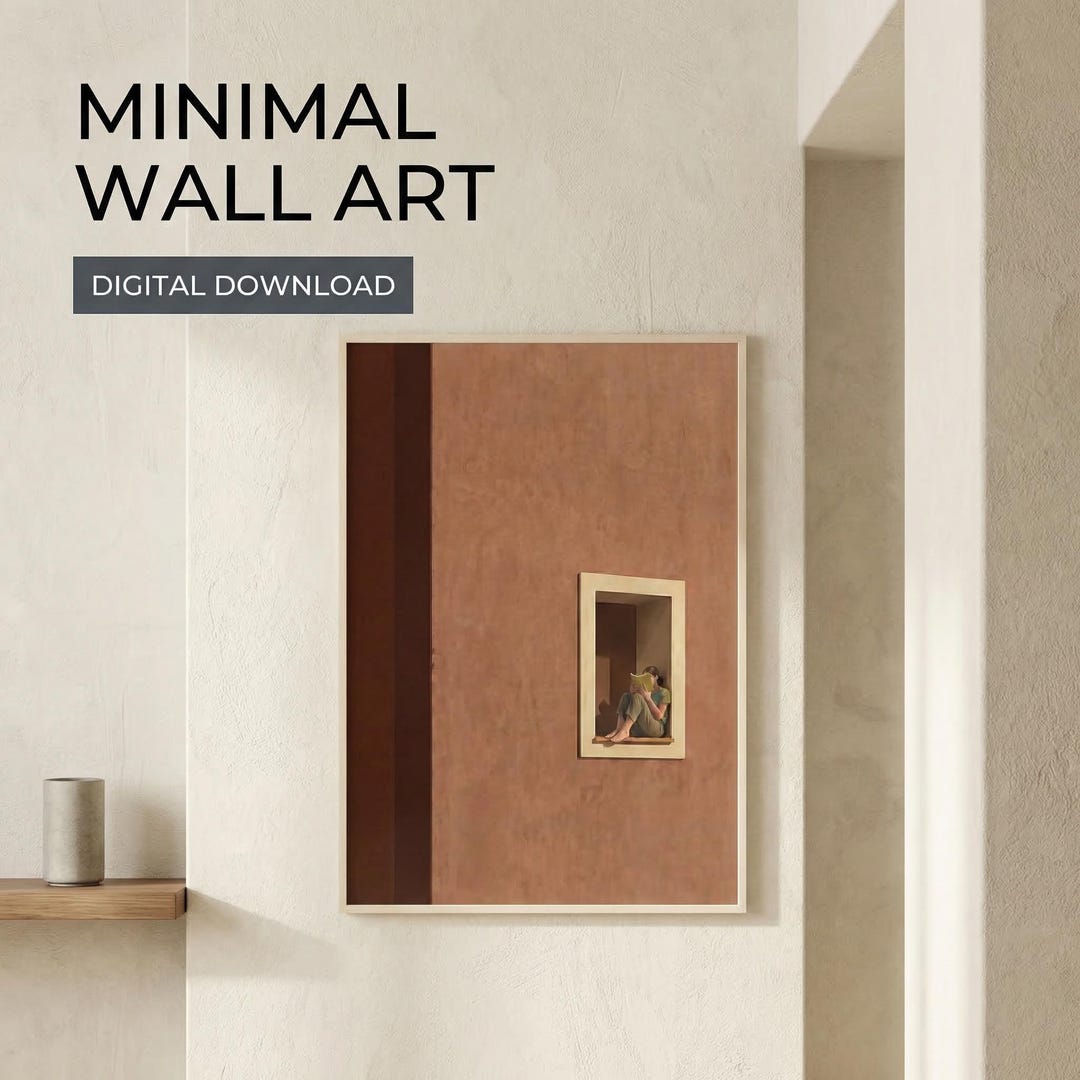 Minimalist Architecture Terracotta Poster Window Wall Art Digital ...