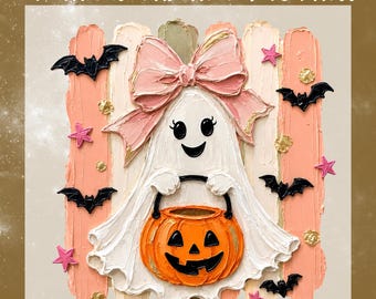 Cute Ghost Halloween Party DTF Transfer, Custom Name Iron On Ready To Press, Matching Disney Halloween Heat Transfer