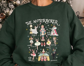 The Nutcracker Ballet DTF Transfer, Pink Holiday Nutcracker Characters Ready To Press, Christmas Ballerina Heat Transfer