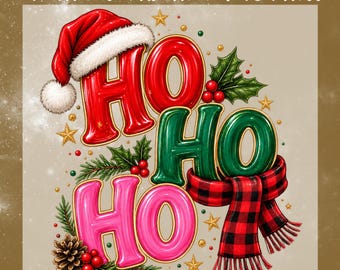 Christmas Ho Ho Ho DTF Transfer, Buffalo Plaid Christmas Ready To Press, Merry Christmas Shirt Heat Transfer