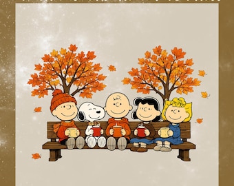 Fall Friends DTF Transfer, Thanksgiving Shirt Ready To Press, Cute Cartoon Fall Season Heat Transfer