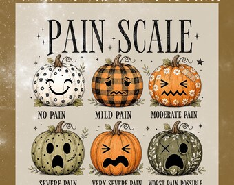 Pumpkin Pain Scale DTF Transfer, Funny Healthcare Halloween Ready To Press, Nursing Spooky Season Heat Transfer