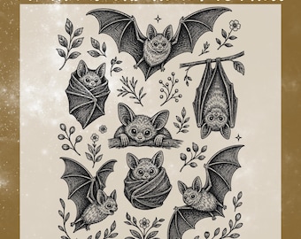 Vintage Bat Dtf, Gothic Halloween Design, Bats 90s T Shirt, Vintage Halloween Bats DTF Transfer,Disney Trip Halloween 2026, Heat Press