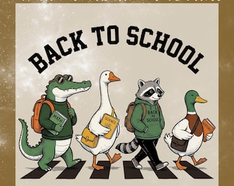 Back to School Animals DTF Transfer, Math Science History Teacher Ready To Press, Teacher Student Heat Transfer