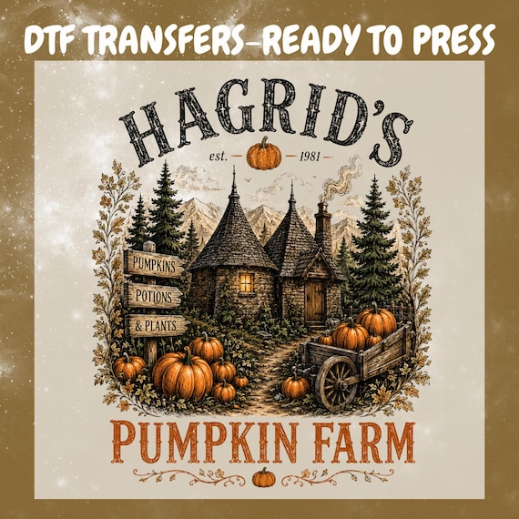 Wizard Pumpkin Patch DTF Transfer, Vintage Pumpkin Farm Ready To Press, Magical Autumn Shirt Heat Transfer
