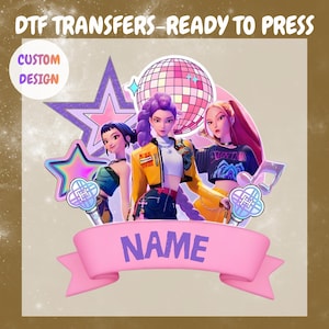 Personalized Kpop Girl Group DTF Transfer, Gift for Kpop Lover Ready To Press, Custom Name Kpop Heat Transfer,