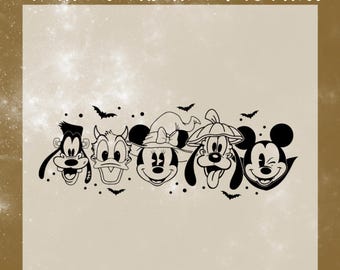 Spooky Park Halloween Vacation DTF Transfer, Halloween Friends Witch Bat Ready To Press, , Disney Halloween Heat Transfer
