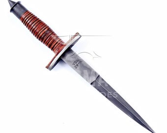 Handmade Fairbairn Sykes Knife WW2 Dagger | Vantage Style V-42 Knife | Historic Collectible Double Edge Arkansas Toothpick, Gift for Him