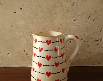 Caraffa a forma di cuore - fatta a mano - brocca - bevande - artigianato marocchino