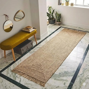 Natural Jute Rug Jute Braided Rug Bohemian Jute Rug Rectangular Jute Rug Jute Area Rug Boho Decor Rug Floor Jute Runner Rug Custom Size Rug