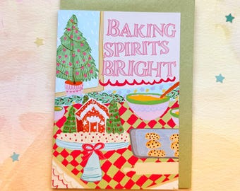 Christmas Baking Whimsical Greeting Card