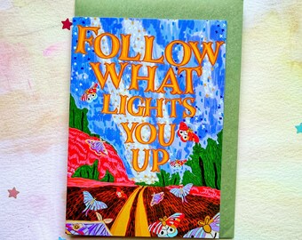 Moth Motivational Whimsical Greeting Card