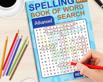 Libro de sopas de letras: Ortografía, vocabulario y ejercicios mentales de dificultad variada (32 páginas)