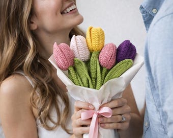 Tulip Crochet Pattern | Realistic Flower Bouquet, Wedding Decor (PDF Download)