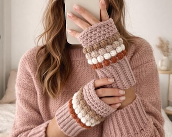 Fingerless Crochet Gloves Pattern | Wrist Warmers Beginners Friendly | Crochet Mittens | Digital Download PDF