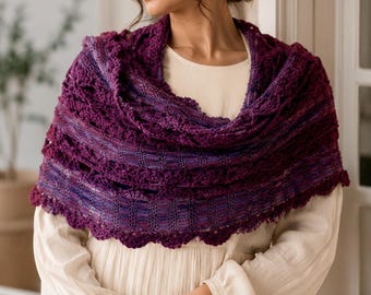 Elegant Lace Crochet Shawl Pattern | Beginner Friendly Boho Wrap (PDF Download)