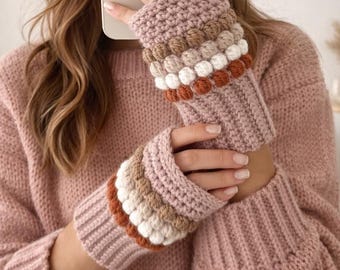 Fingerless Crochet Gloves Pattern | Wrist Warmers Beginners Friendly | Crochet Mittens | Digital Download PDF