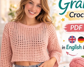 Granny Top Crochet Pattern | Beginner Friendly Pullover Sweater (PDF Download)