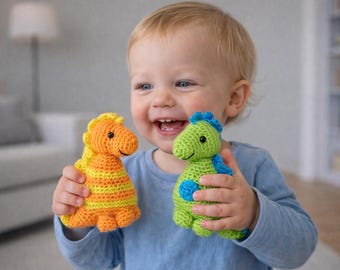 Beginner Friendly Crochet Dinosaur Family Set Pattern (PDF)