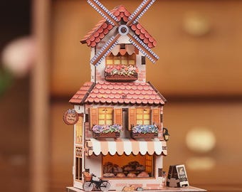 Cartartem Mill Bakery - Mini Booknook fai da te - Puzzle 3D magnetico