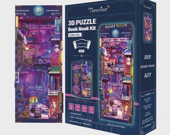 Tonecheer cyber city booknook bookshelf puzzle 3d