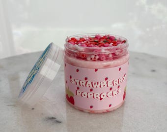Strawberry Pop Rocks Slime | Crunchy Foam Bead Sensory Play (8oz)