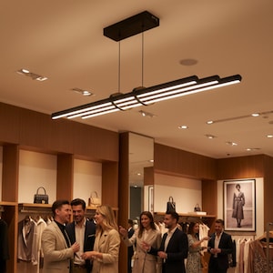 Lámpara de techo LED lineal Cosmo de 120 cm, downlight empotrable moderno negro Plafonyer, lámpara de techo minimalista para techos bajos, iluminación para el hogar y la oficina.