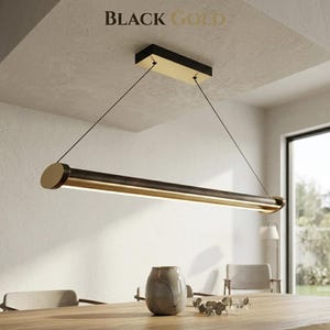 Mira Linear LED Pendant Light 100 cm Dimmable Modern Chandelier Black Ceiling Lamp Kitchen Island Dining Table Minimalist Lighting Fixture