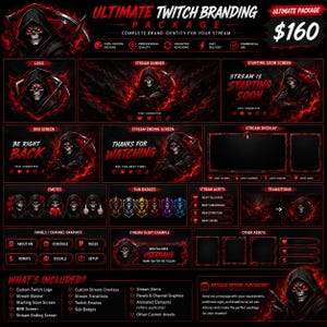 Custom Twitch Branding Package  | Logo, Overlays, Emotes, Screens & Stream Graphics