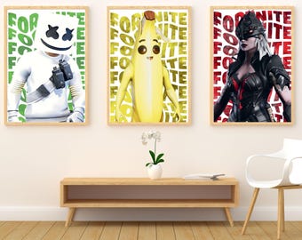 Láminas de personajes de Battle Royale / Decoración para habitación de gamer / A4 (Descarga digital)
