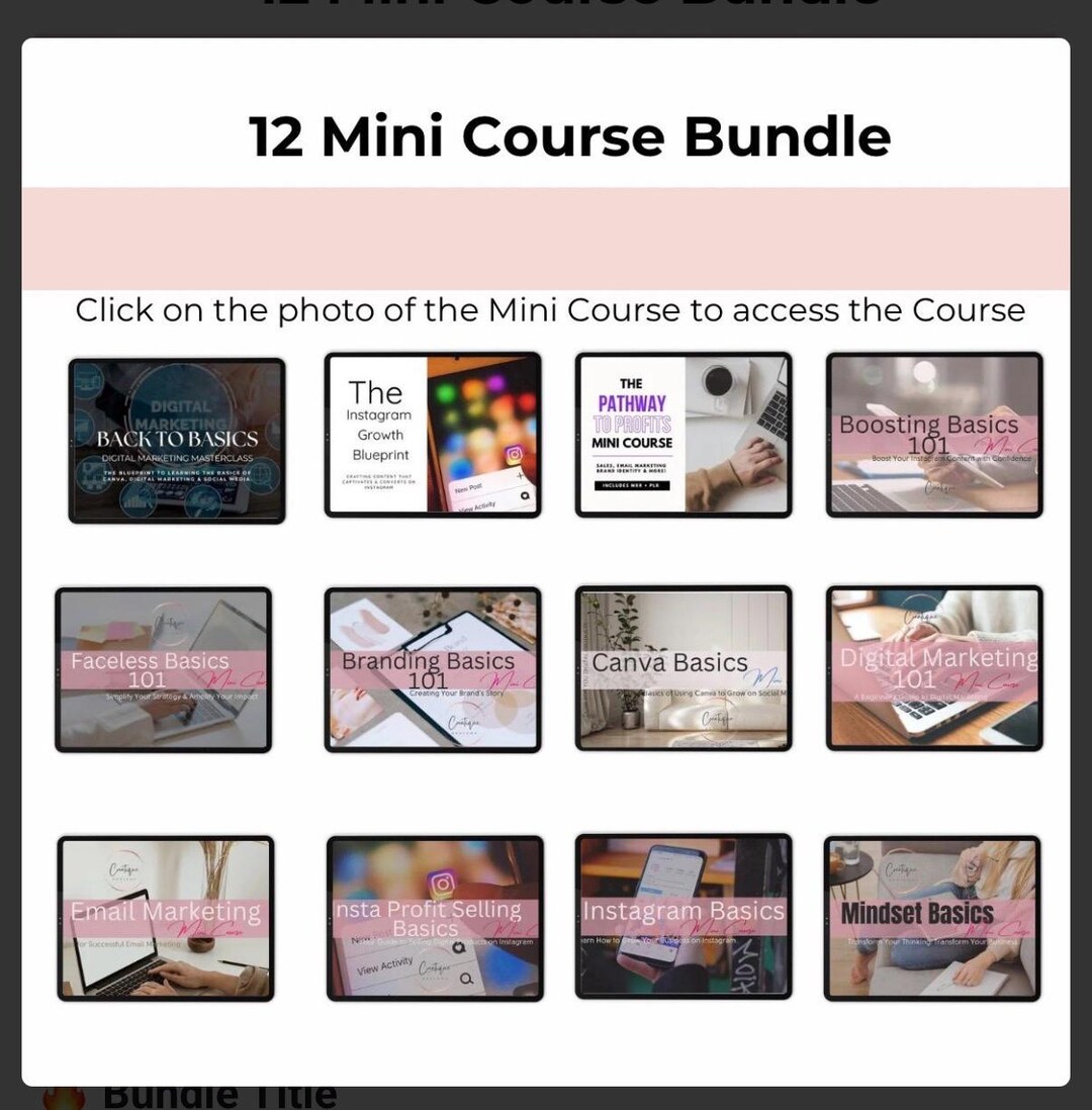 12 Mini Course Bundle - the Digital Marketing Mini Course Vault - Etsy